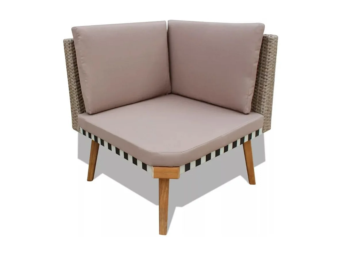 Salon de jardin 4 pièces résine tressée gris Casey