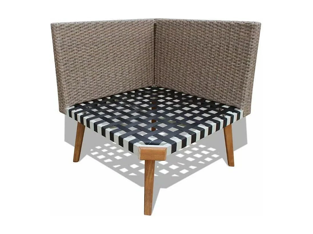 Salon de jardin 4 pièces résine tressée gris Casey