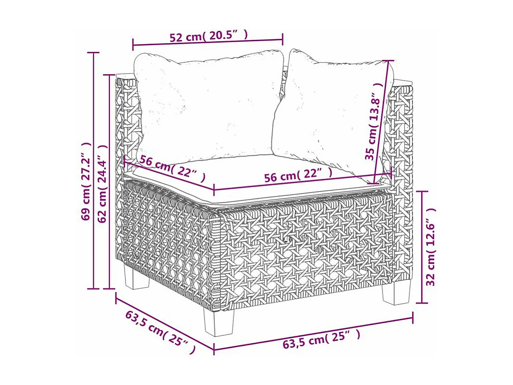 Salon de jardin 6 pcs avec coussins noir résine tressée