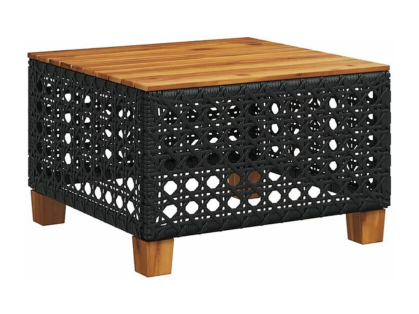 Salon de jardin 10 pcs avec coussins noir résine tressée