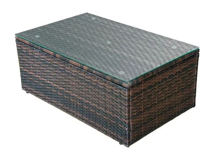 Salon de jardin 1 canapé d'angle résine tressée marron Chad