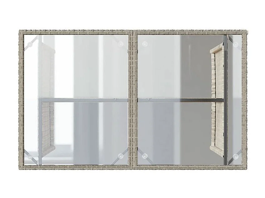 Ensemble à manger de jardin et coussins 2 pcs gris clair rotin