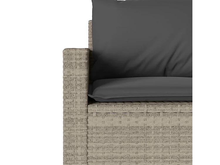 Ensemble à manger de jardin et coussins 2 pcs gris clair rotin