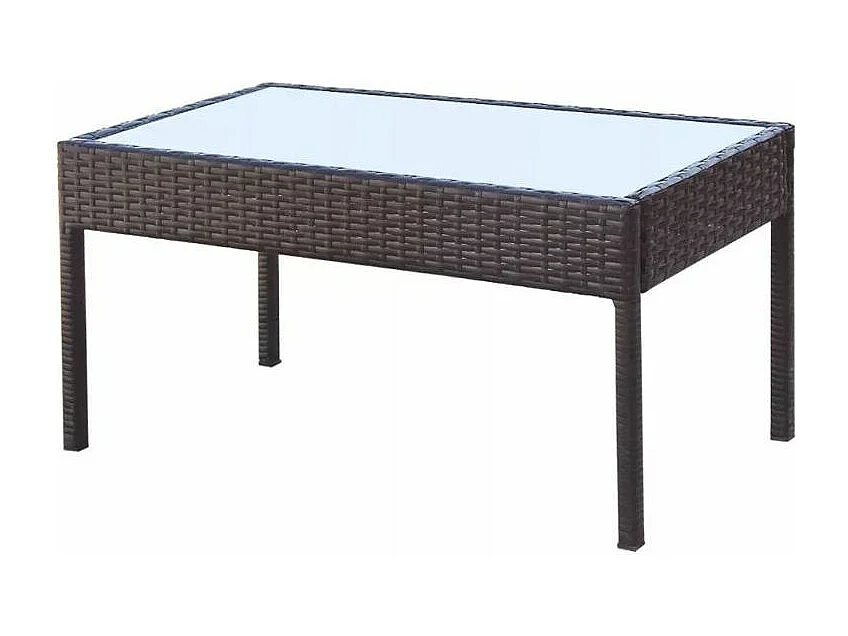 Salon de jardin 1 canapé 2 fauteuils résine tressée marron King