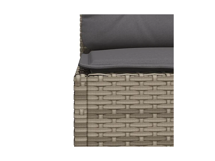 Salon de jardin 4 pcs avec coussins gris résine tressée