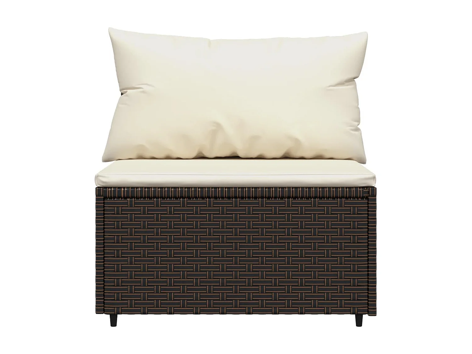 Canapés centraux de jardin coussins 2pcs marron résine tressée