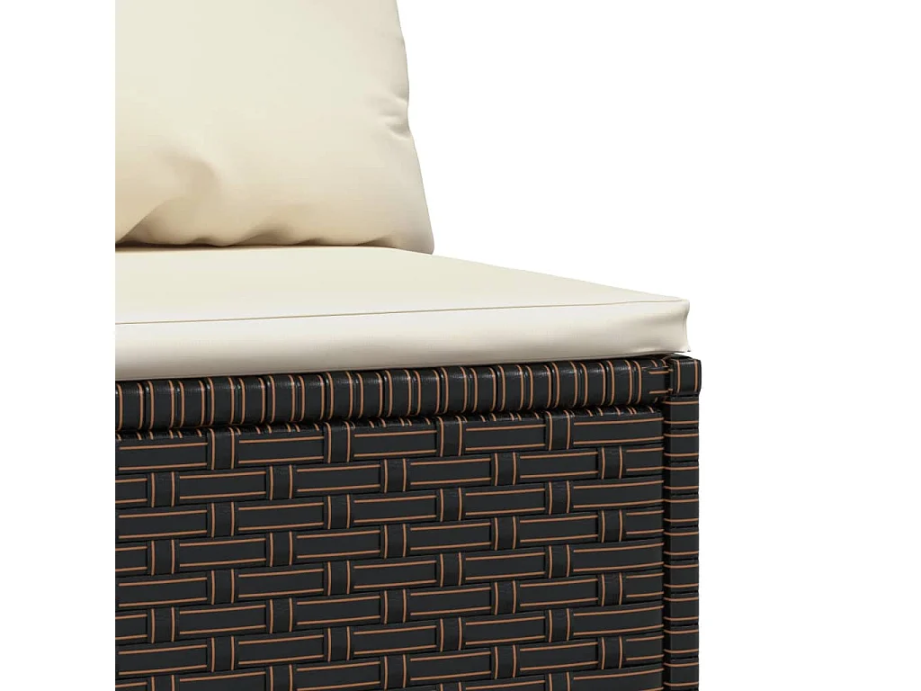 Canapés centraux de jardin coussins 2pcs marron résine tressée