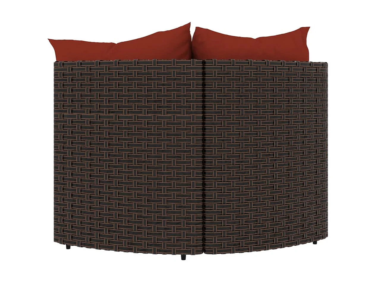 Canapés d'angle de jardin et coussins2pcs marron résine tressée