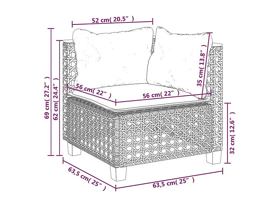 Salon de jardin 6 pcs avec coussins noir résine tressée