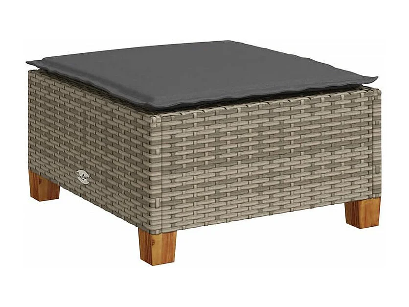 Salon de jardin 6 pcs avec coussins gris résine tressée