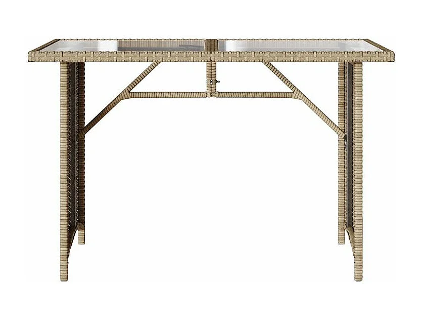 Ensemble à manger de jardin et coussins 2 pcs beige poly rotin