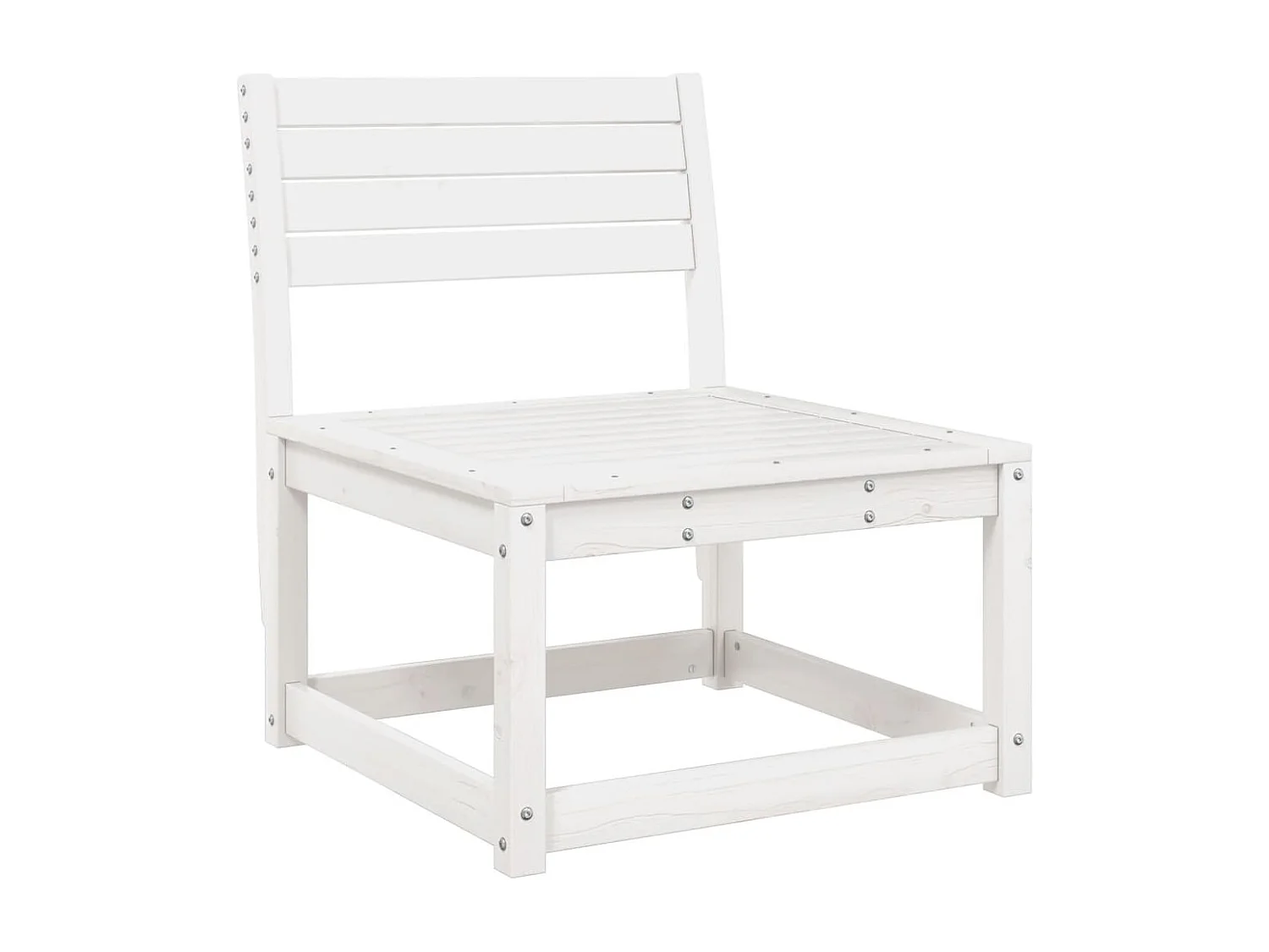 Canapé de jardin avec coussins blanc bois de pin solide