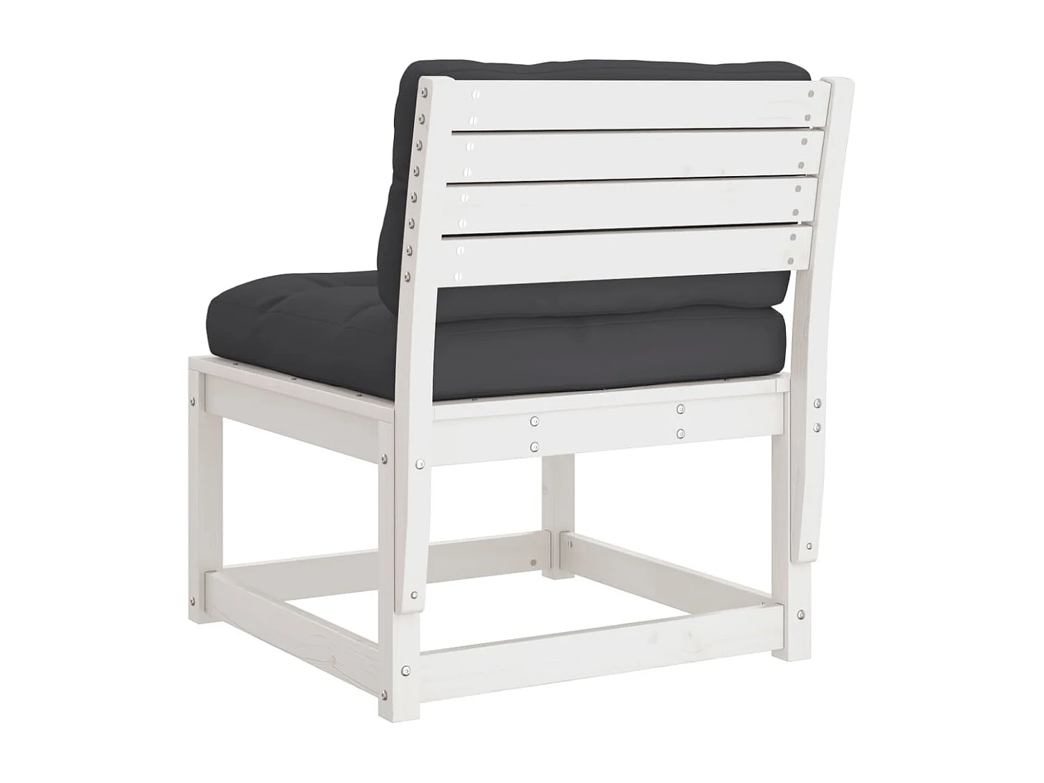 Canapé de jardin avec coussins blanc bois de pin solide