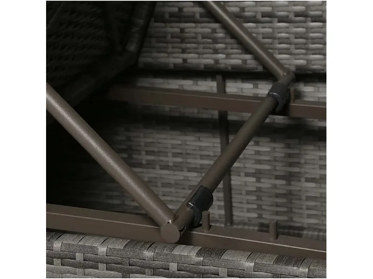 Salon de jardin 4 pièces résine tressée coussins gris Magl