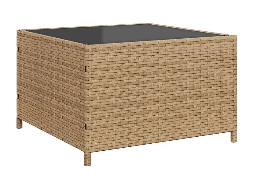 Canapé de jardin avec table et coussins en forme de L beige