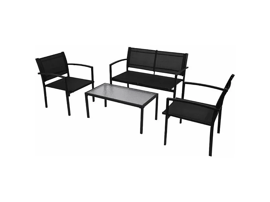 Salon de jardin 1 banc métal noir Groove