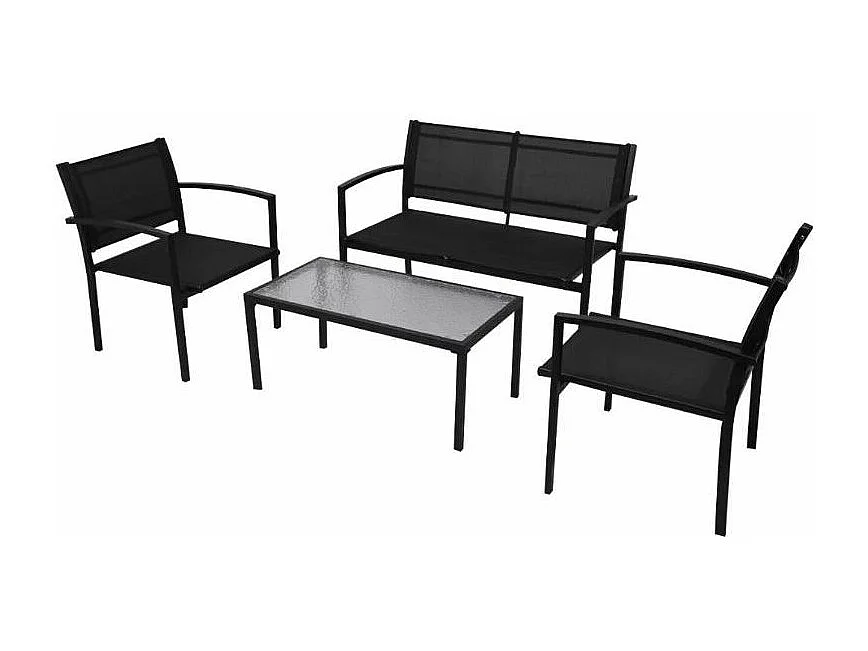 Salon de jardin 1 banc métal noir Groove