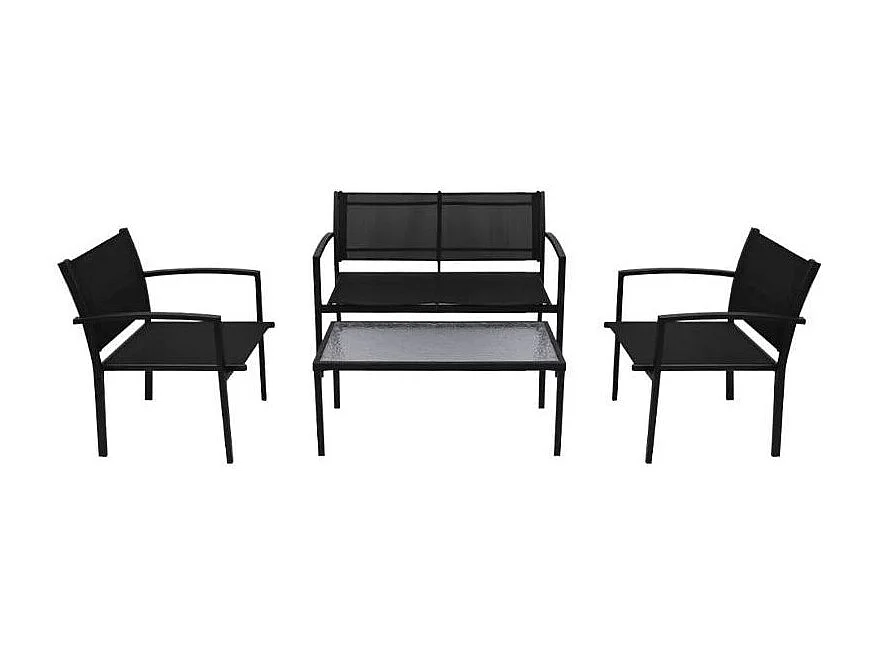 Salon de jardin 1 banc métal noir Groove