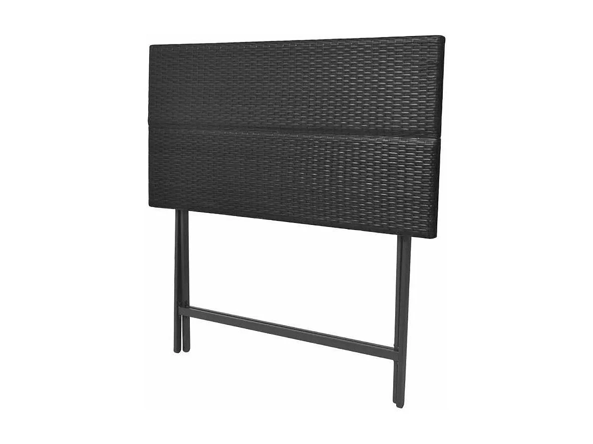 Table bar rectangulaire et 6 chaises de jardin résine tressée noir Klark