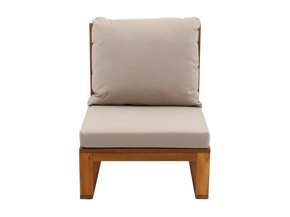 Conjunto de jardín esquinero de madera maciza 6-8 plazas con cojines desenfundables color topo natural SALSA