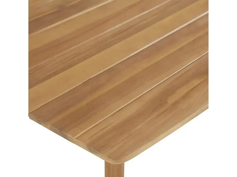 Table de bar carrée et 4 chaises de jardin acacia massif clair et résine tressée gris Vidot