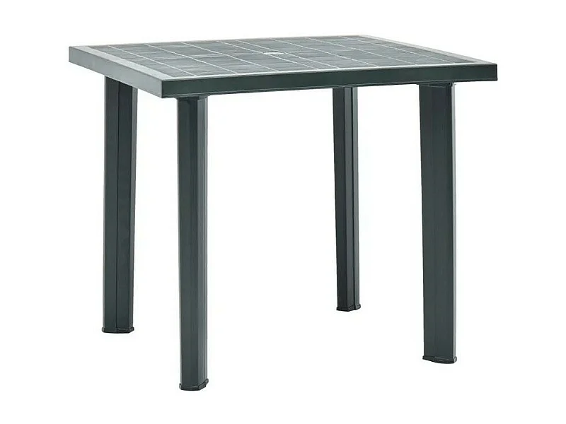 Table de jardin rectangulaire plastique vert Assoa 80cm