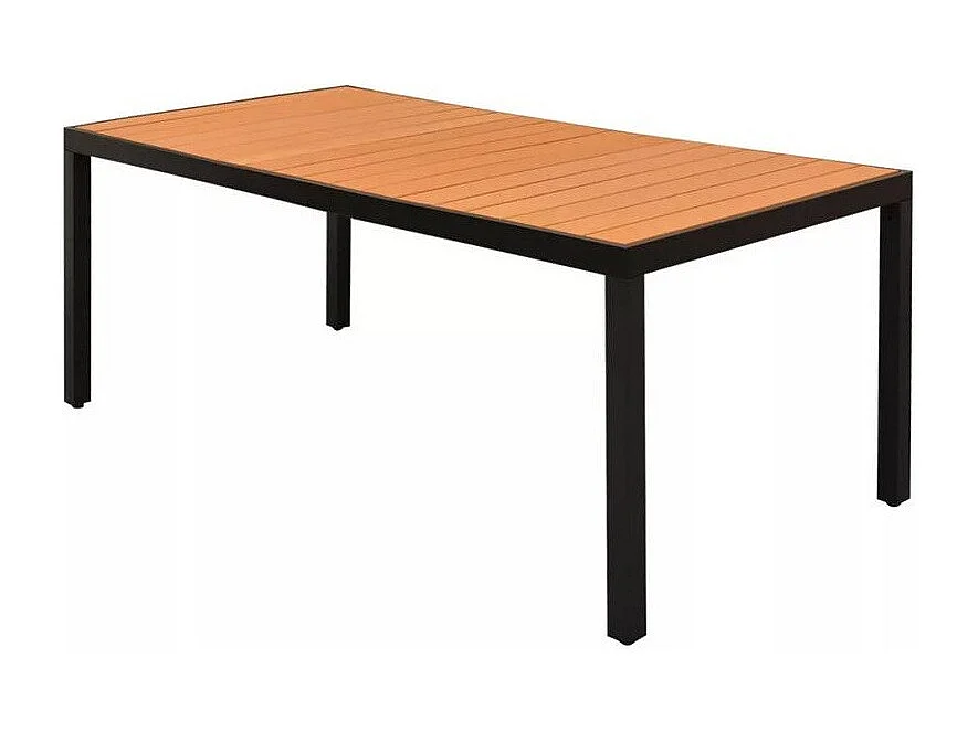 Table de jardin WPC marron et pieds métal noir Etrino 185cm