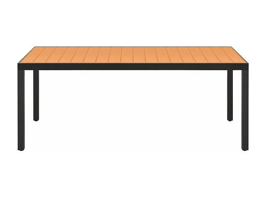 Table de jardin WPC marron et pieds métal noir Etrino 185cm
