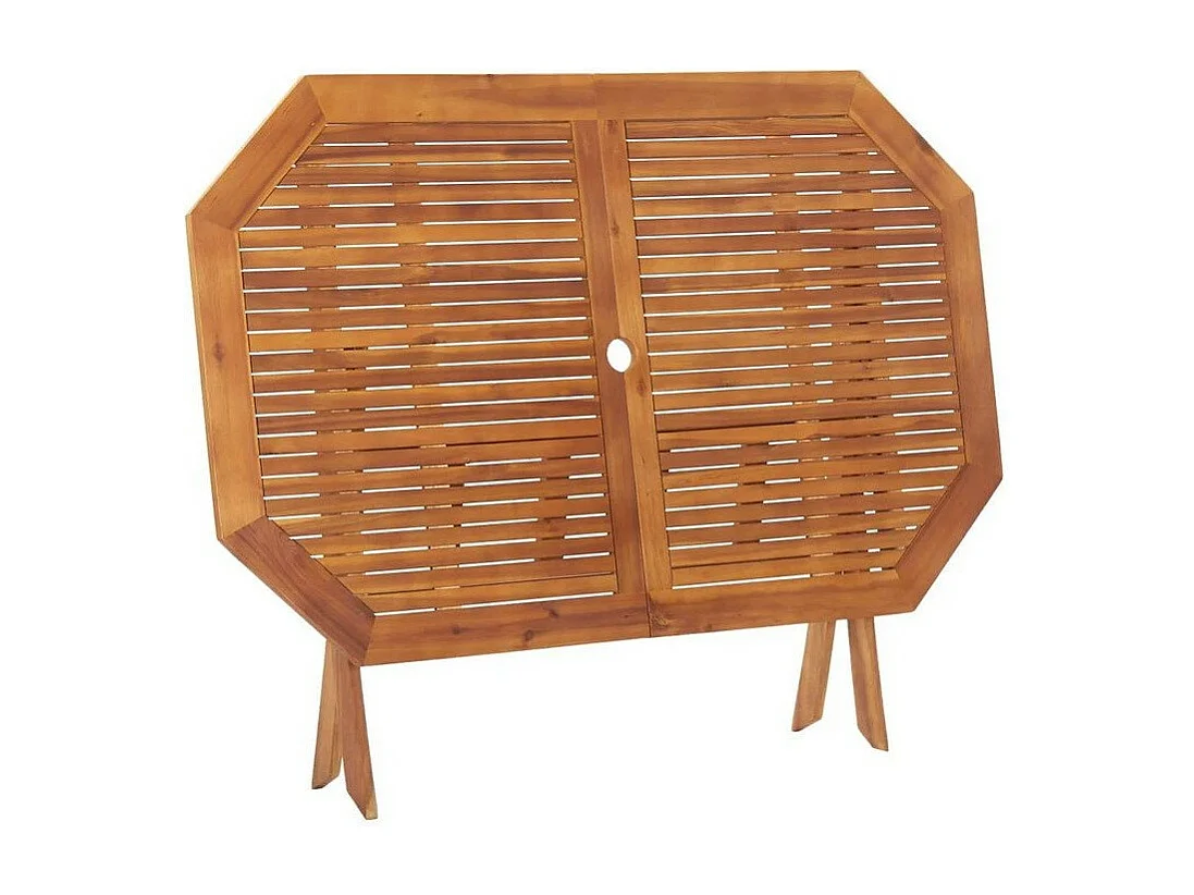 Table de jardin pliable acacia massif clair Lilis 135cm