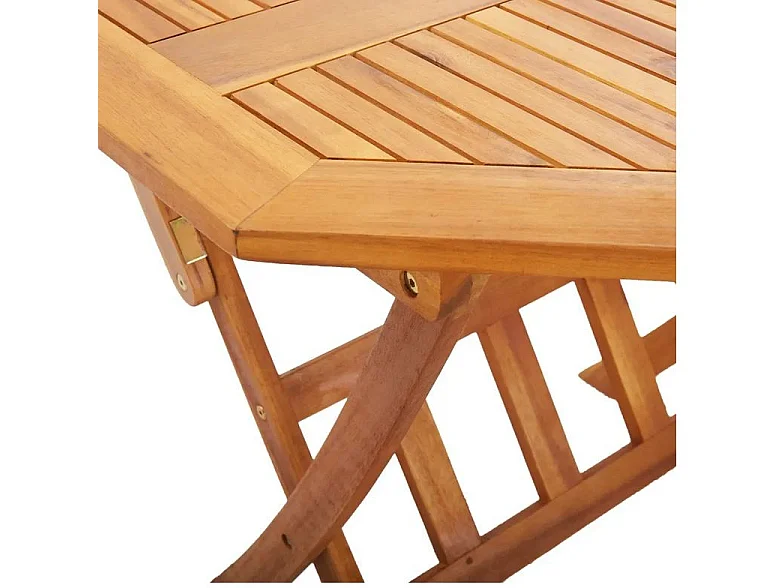 Table de jardin pliable acacia massif clair Lilis 135cm