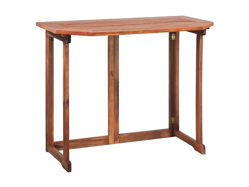 Table de bar de jardin pliable acacia massif foncé Woun