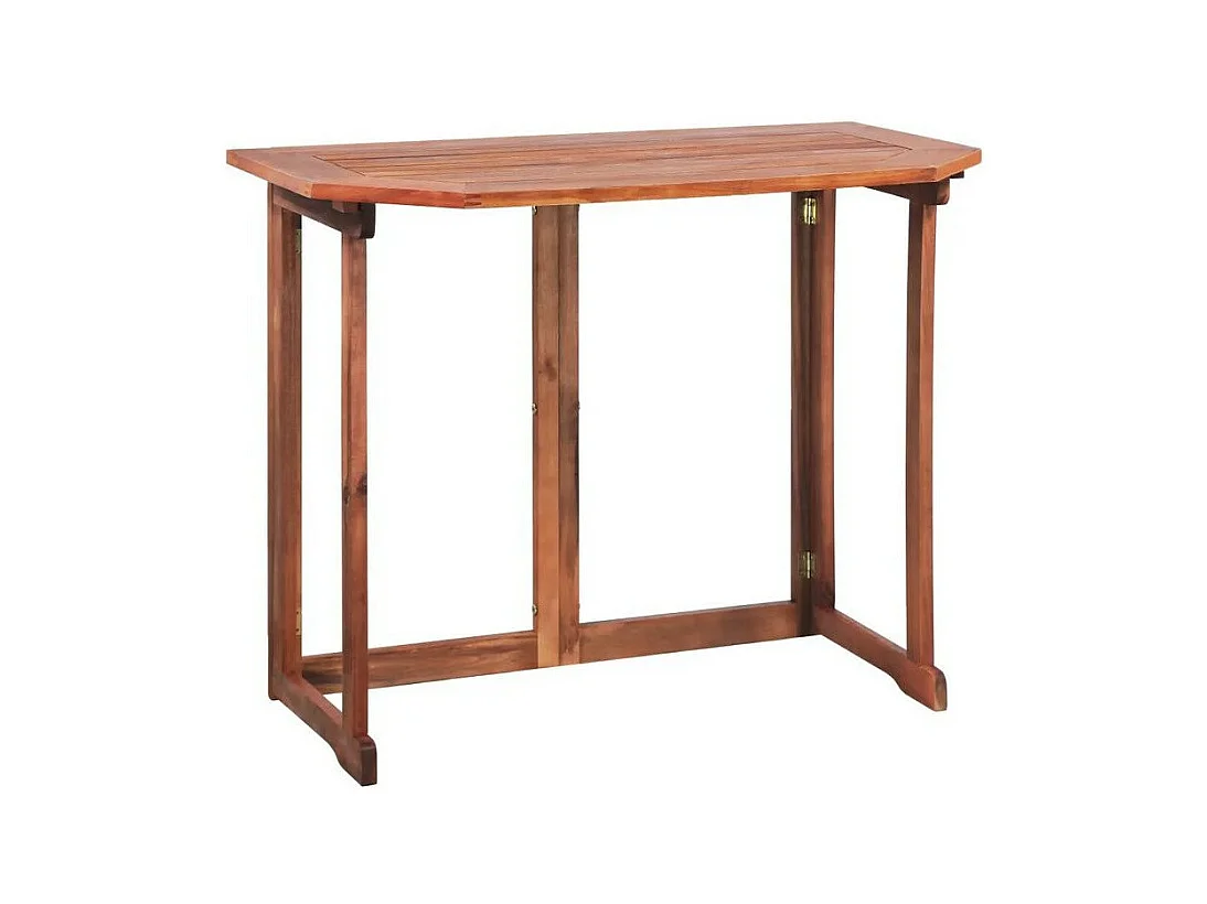 Table de bar de jardin pliable acacia massif foncé Woun