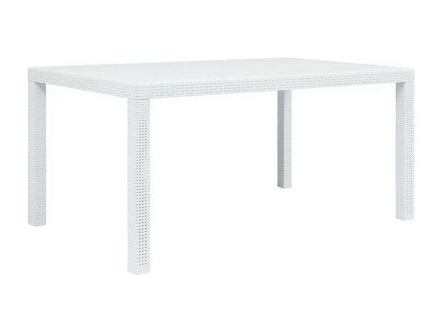 Table de jardin rectangulaire plastique blanc Terdi 150cm
