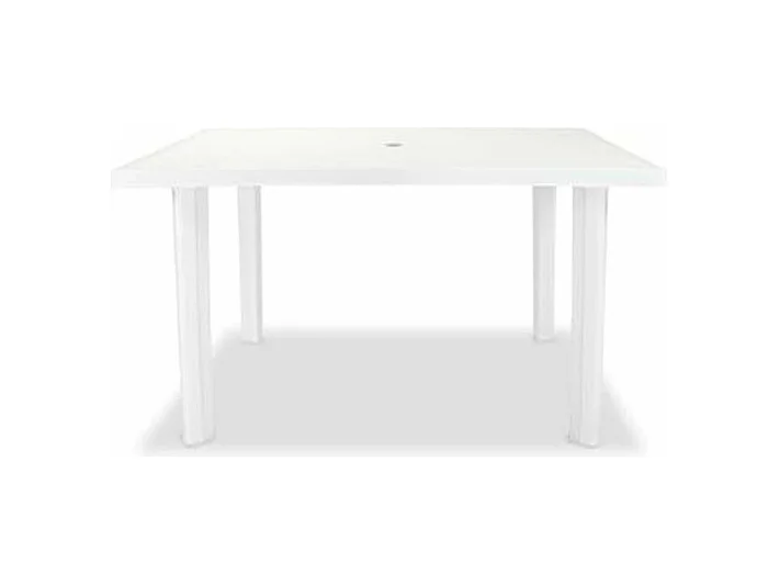 Table de jardin plastique blanc Bouka 126cm