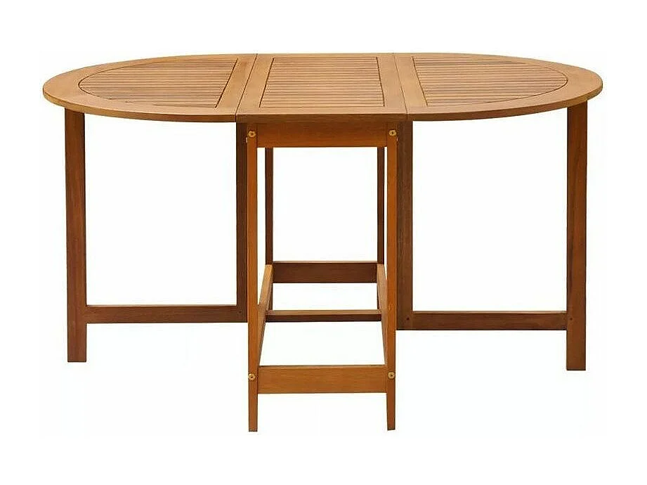 Table de jardin ovale pliable acacia massif clair Woun 130cm