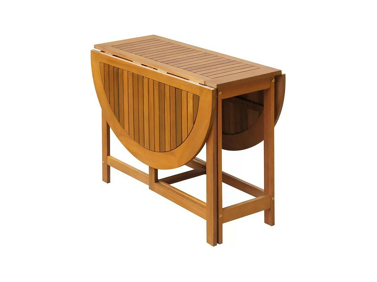 Table de jardin ovale pliable acacia massif clair Woun 130cm