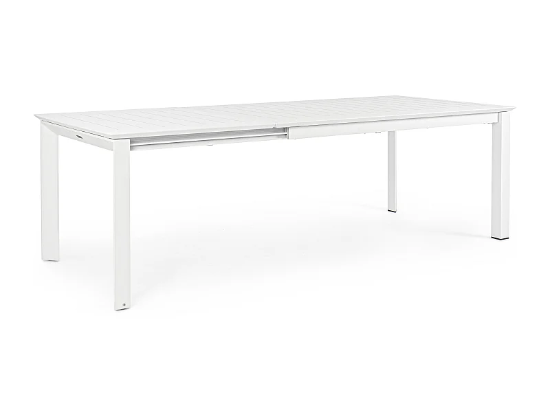 Koni witte aluminium rechthoekige uitschuifbare tuintafel 160/240 cm