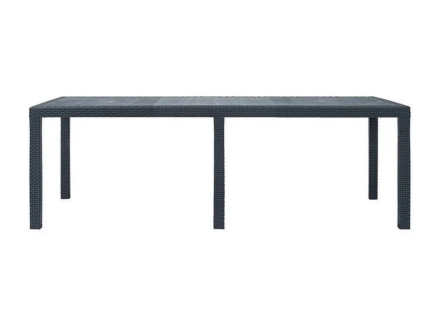 Table de jardin plastique anthracite Terdi 220cm