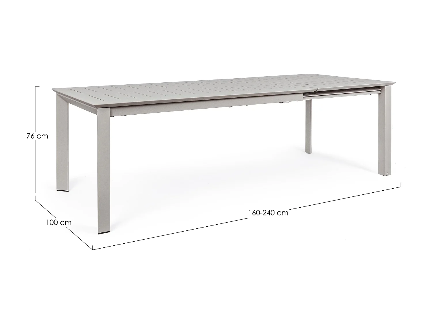 Table extensible de jardin aluminium gris Koni L 160-240cm