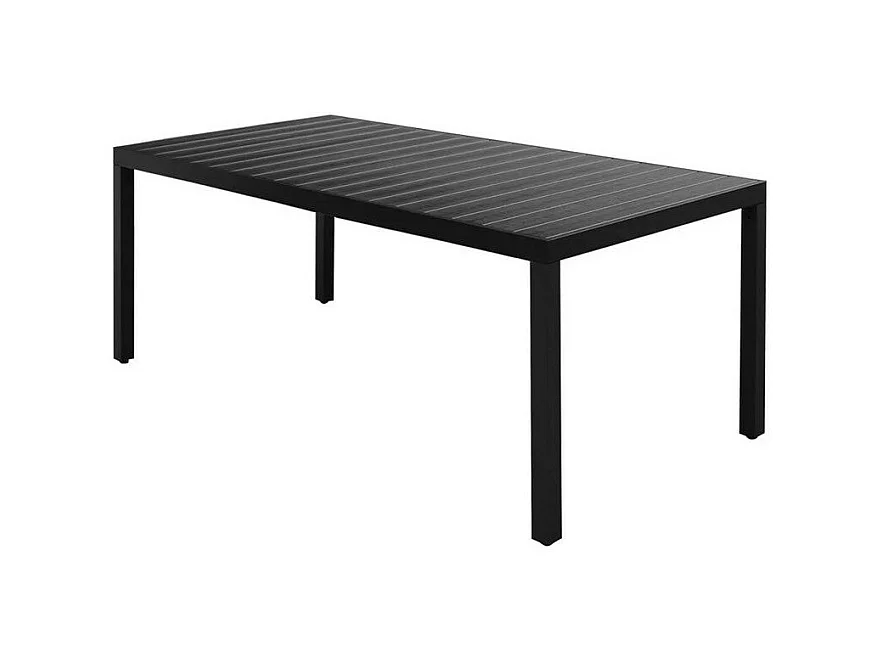Table de jardin WPC et pieds métal noir Etrino 185cm