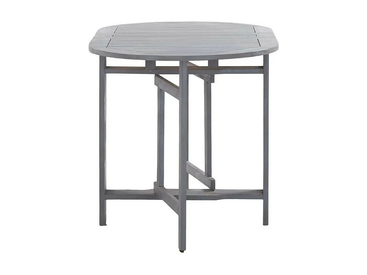 Table de jardin ovale pliable acacia massif gris Ontim 120cm