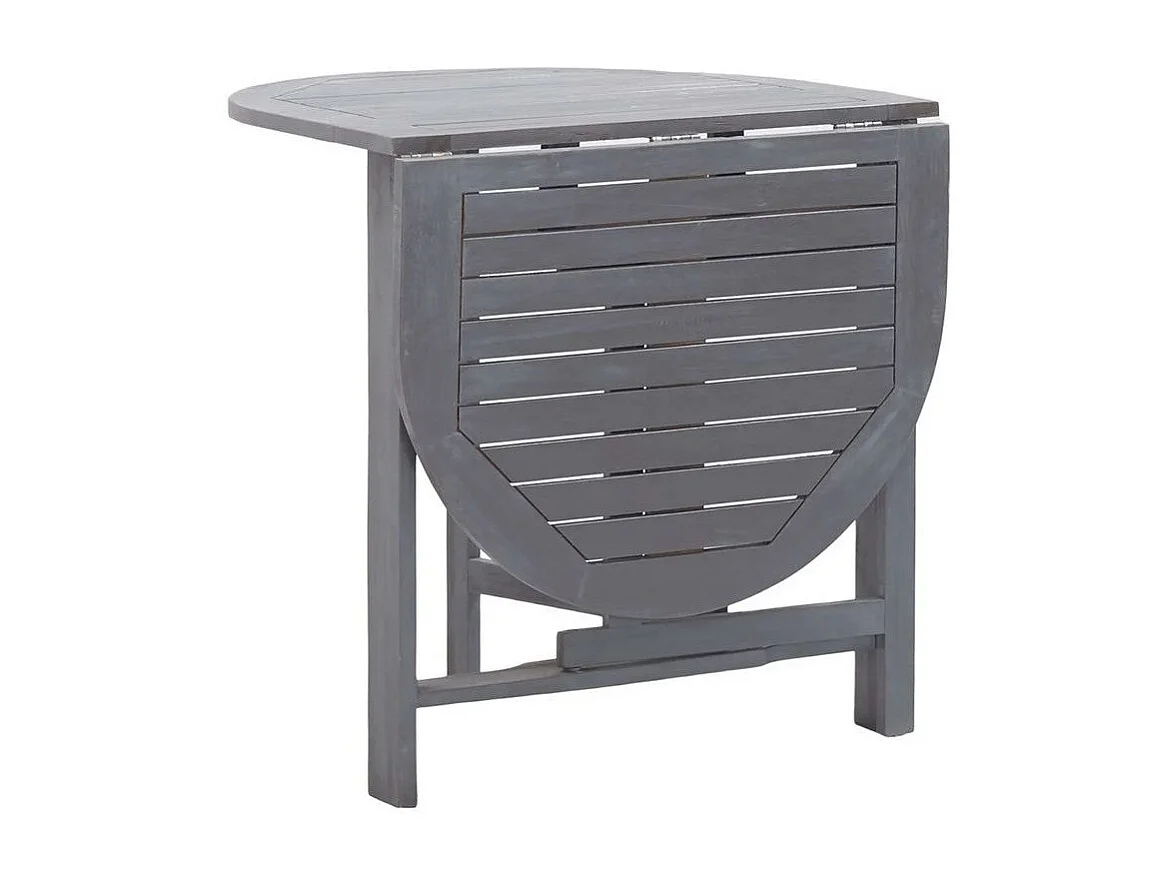 Table de jardin ovale pliable acacia massif gris Ontim 120cm
