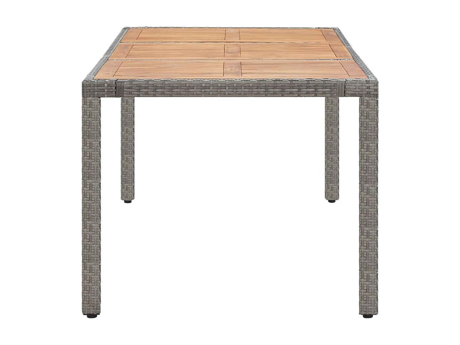 Table de jardin Gris 190x90x75 Résine tressée et acacia