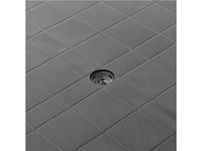 Table de jardin rectangulaire plastique anthracite Assoa 80cm