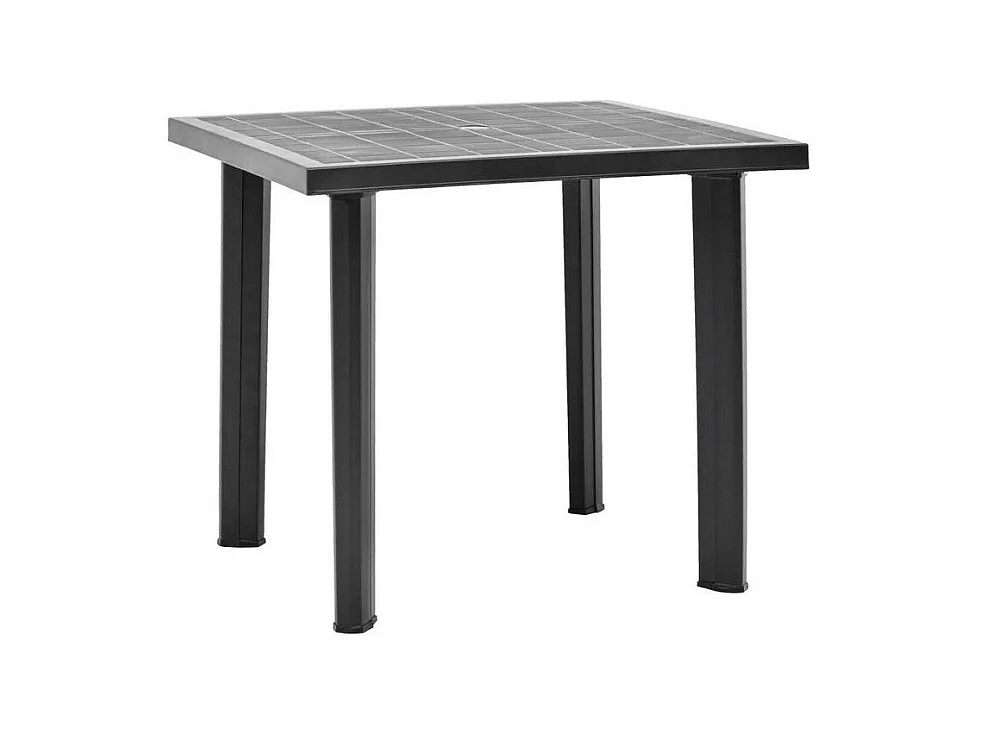 Table de jardin rectangulaire plastique anthracite Assoa 80cm