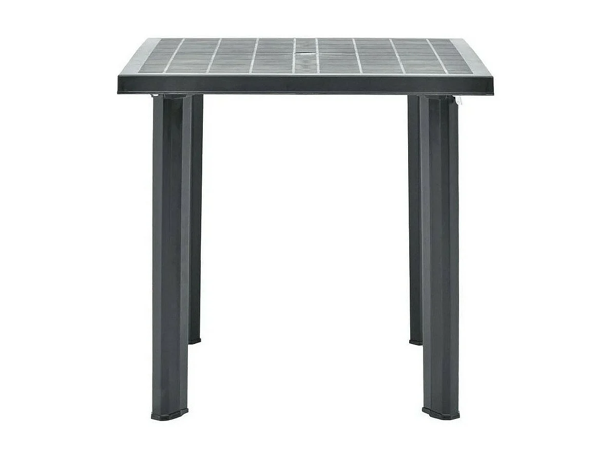 Table de jardin rectangulaire plastique anthracite Assoa 80cm