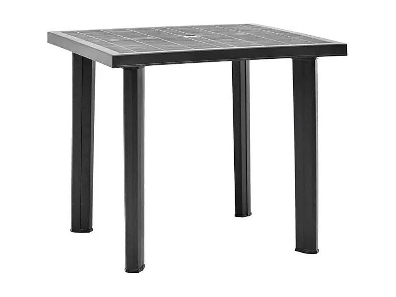 Table de jardin rectangulaire plastique anthracite Assoa 80cm