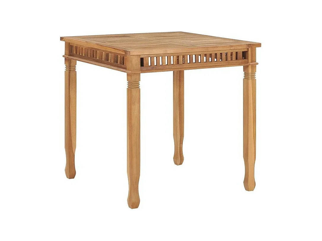 Table de jardin carrée teck massif clair Efana