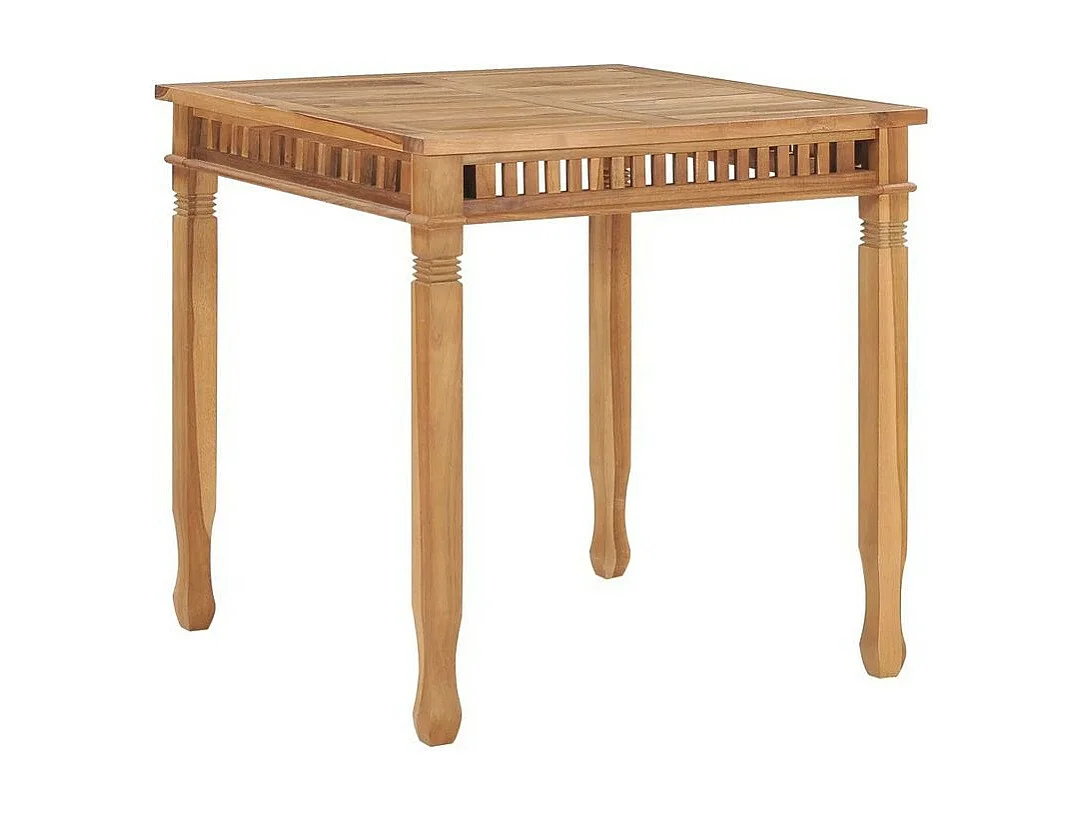 Table de jardin carrée teck massif clair Efana