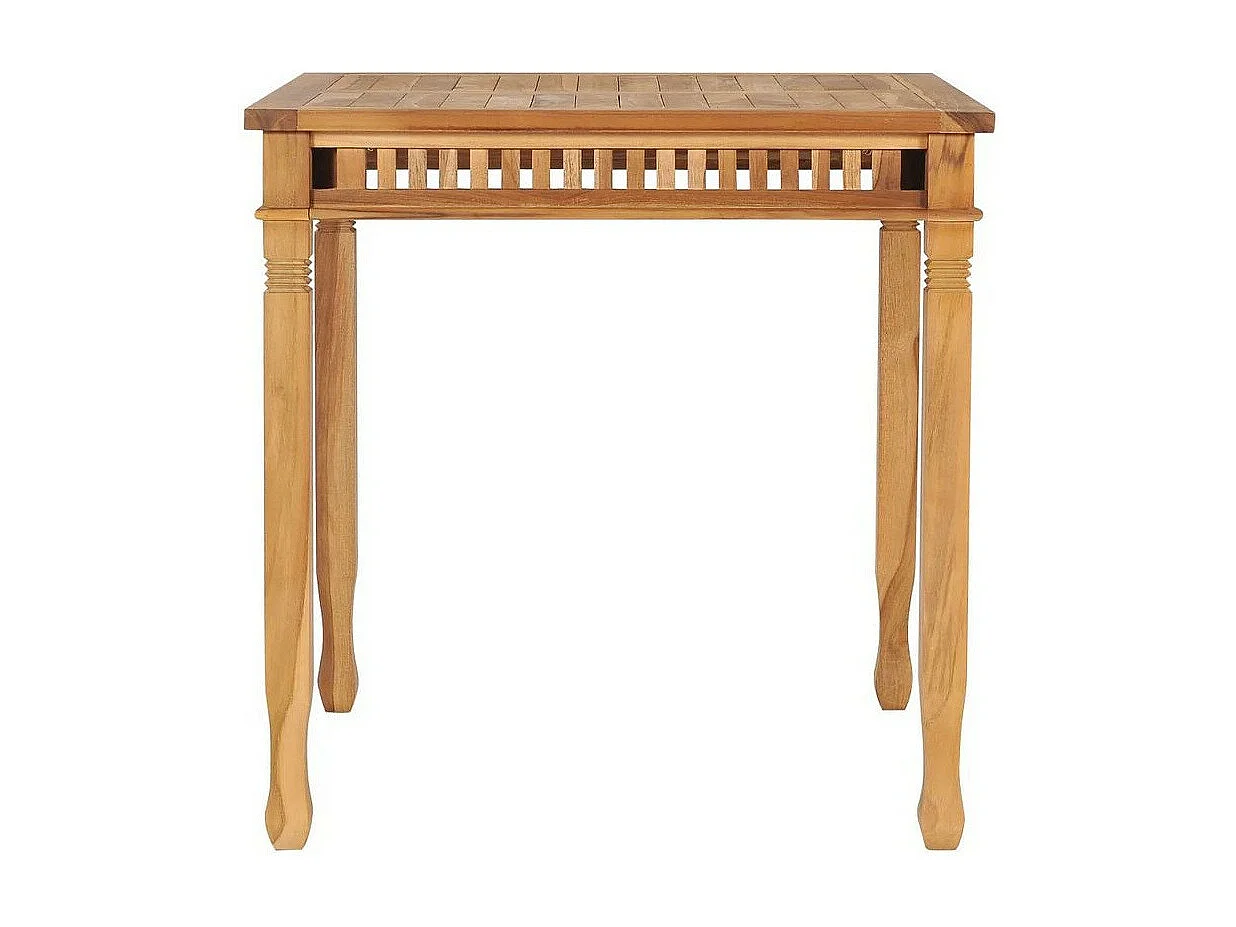 Table de jardin carrée teck massif clair Efana